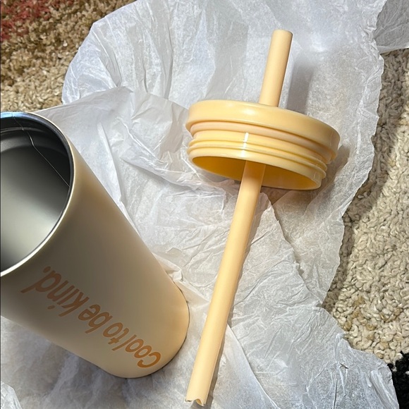 ALLKINDS Cool to be Kind Peachy Tumbler with Straw NWT - Picture 13 of 16